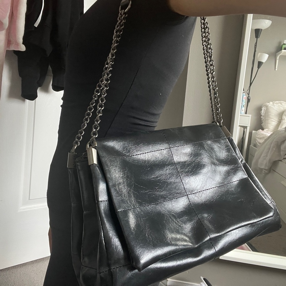 Faux Leather Shoulder Bag